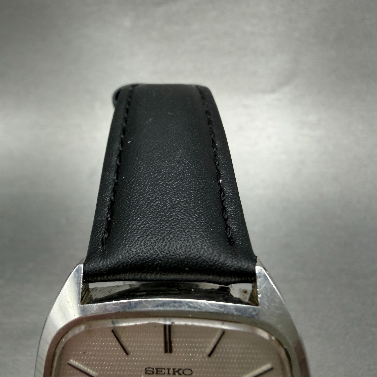 Seiko Watch Men 33mm Silver Dial Silver Tone Rectangle 4130-5320 New Battery4