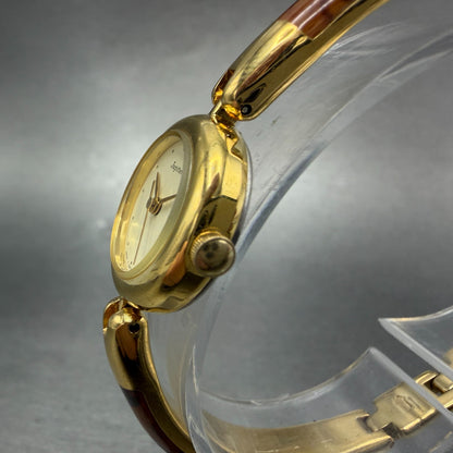 Orient Jupiter Watch Women 20mm Gold Dial Gold Tone Round E454S7-00 New Battery2