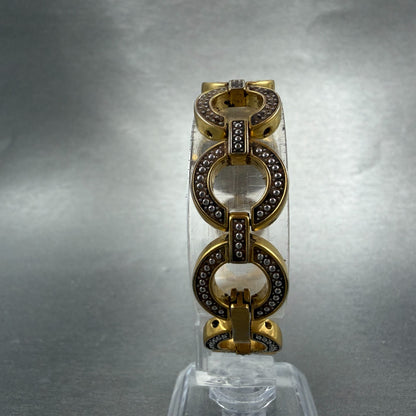 Bulova Watch Women 22mm MOP Dial Gold Tone Round 98V26 New Battery Vintage7