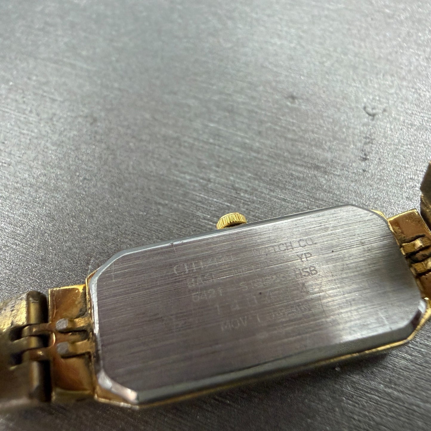 Citizen CQ Tank Watch Women 13mm Champagne Dial Gold Tone Rectangle New BatteryN9