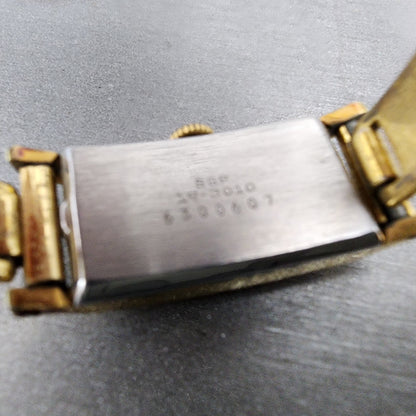 Seiko Venus Tank Watch Women 15mm Silver Dial Gold Plated Rectangle Manual Wind9