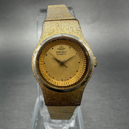 Seiko Watch Women 20mm Champagne Dial Gold Tone Round 8Y21-0010 New Battery0