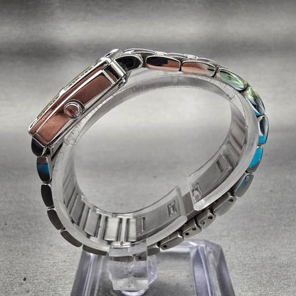Bulova Watch Women 26mm MOP Dial Silver Tone Gemmed Square 96R107 New Battery6