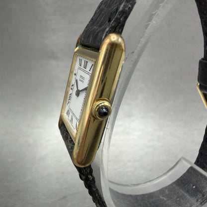 Seiko Tank watch Women 17mm White Dial Gold Tone Rectangle 2C205010 New Battery2