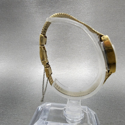 Seiko Watch Women 15mm Brown Dial Gold Tone Manual Wind Rectangle 117039 Runs8