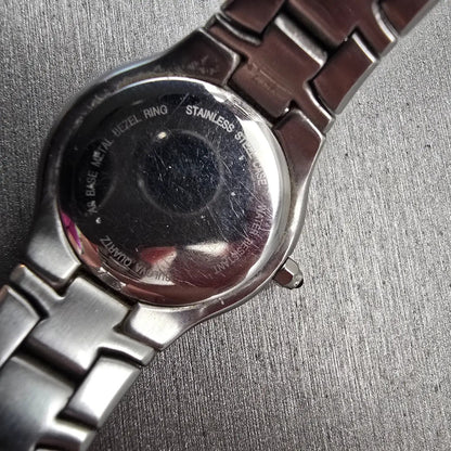 Bulova Watch Women 26mm MOP Dial Silver Tone Date Diamonds Round New Batt 96R109