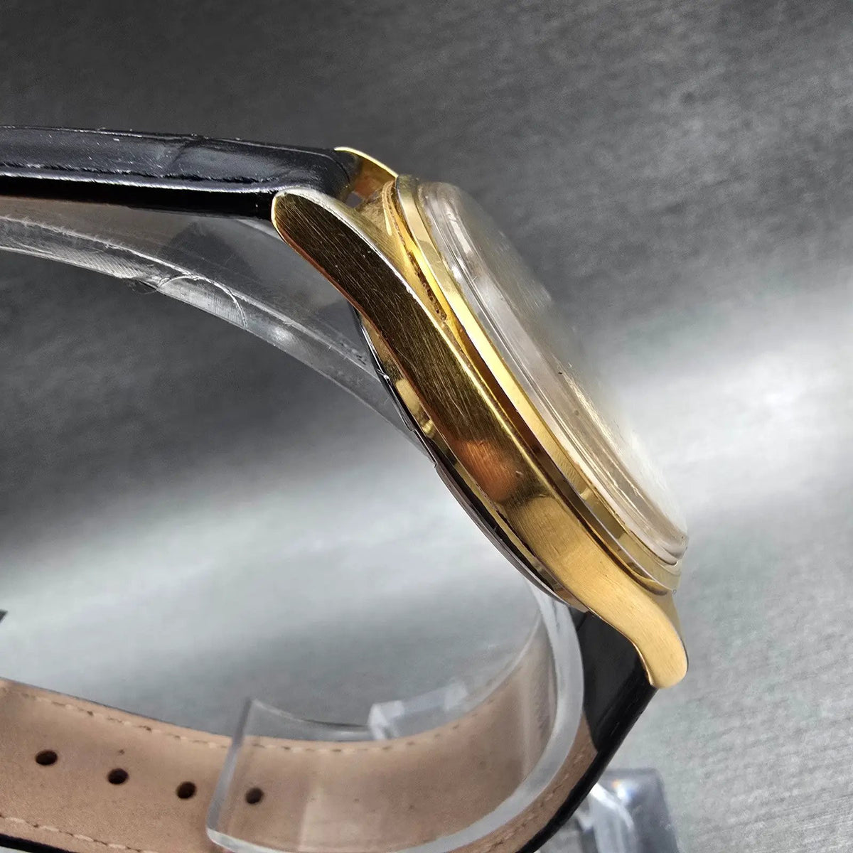 Seiko Watch Men 35mm Gold Dial Gold Tone Date Round 7N42-8A39 New Battery3