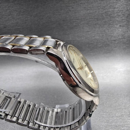 Seiko Watch Men 35mm Champagne Dial Silver Tone Round V701-2H20 New Battery3