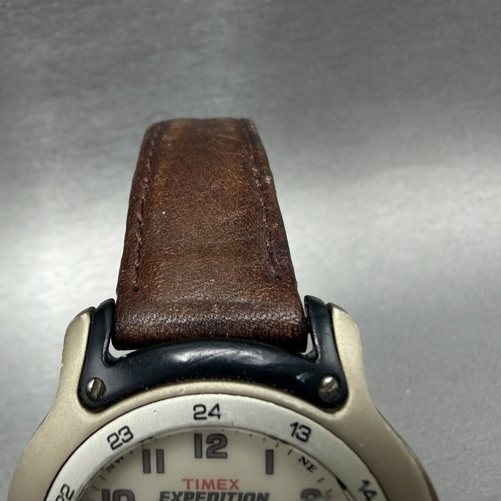 Timex Expedition Watch Men 39mm Cream Dial Silver Tone Date Indiglow New Battery4
