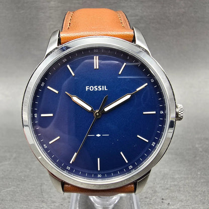 Fossil Watch Men 44mm Blue Dial Silver Tone FS5304 New Battery0