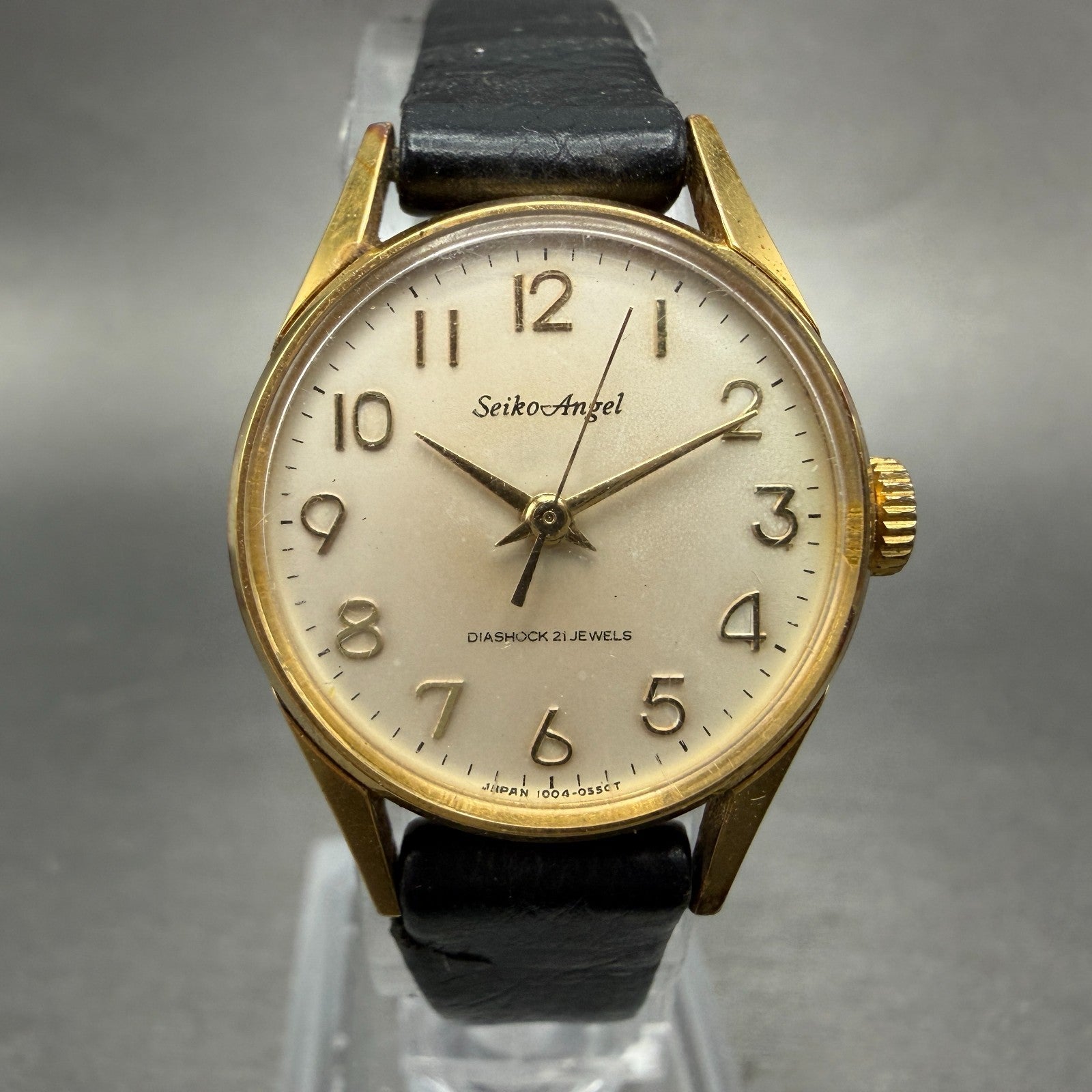 Seiko Angel Watch Women 23mm White Dial Gold Plated Manual Wind 1004-0030 Runs 10