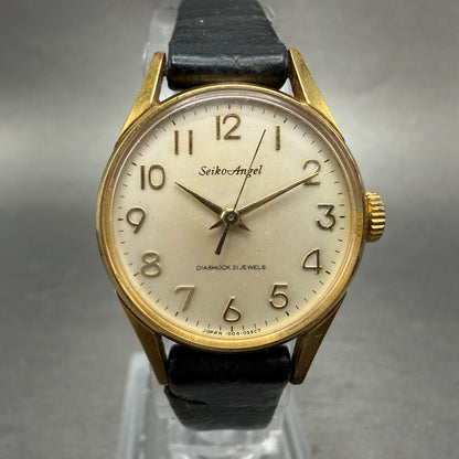 Seiko Angel Watch Women 23mm White Dial Gold Plated Manual Wind 1004-0030 Runs 10