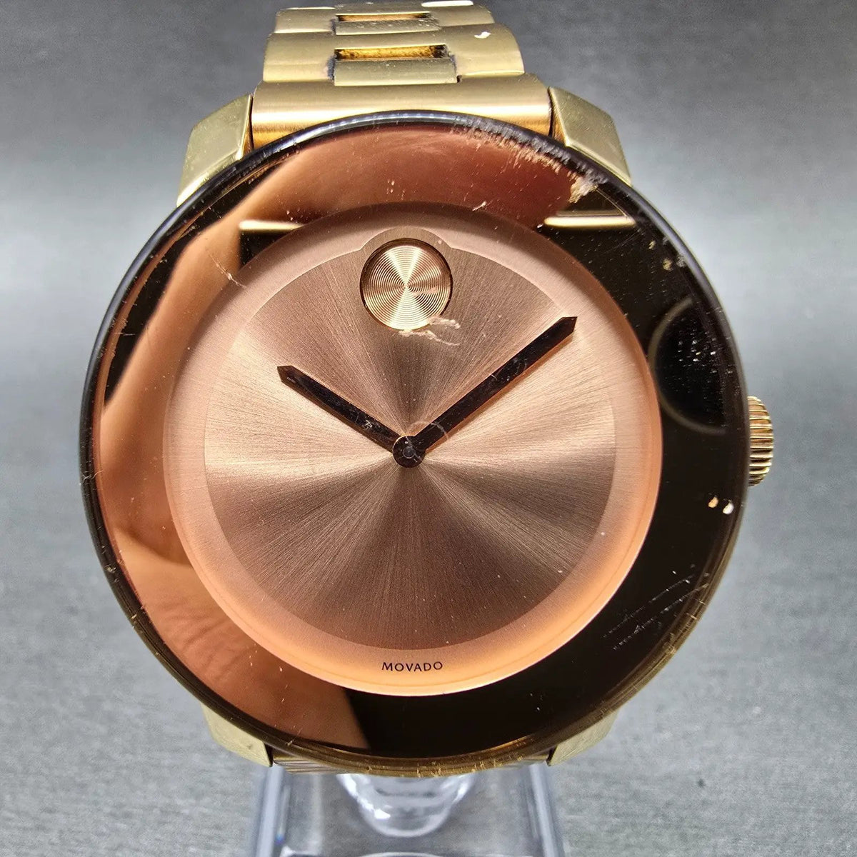 Movado Bold Watch Women 36mm Rose Dial Rose Gold Round 3600342 New Battery0