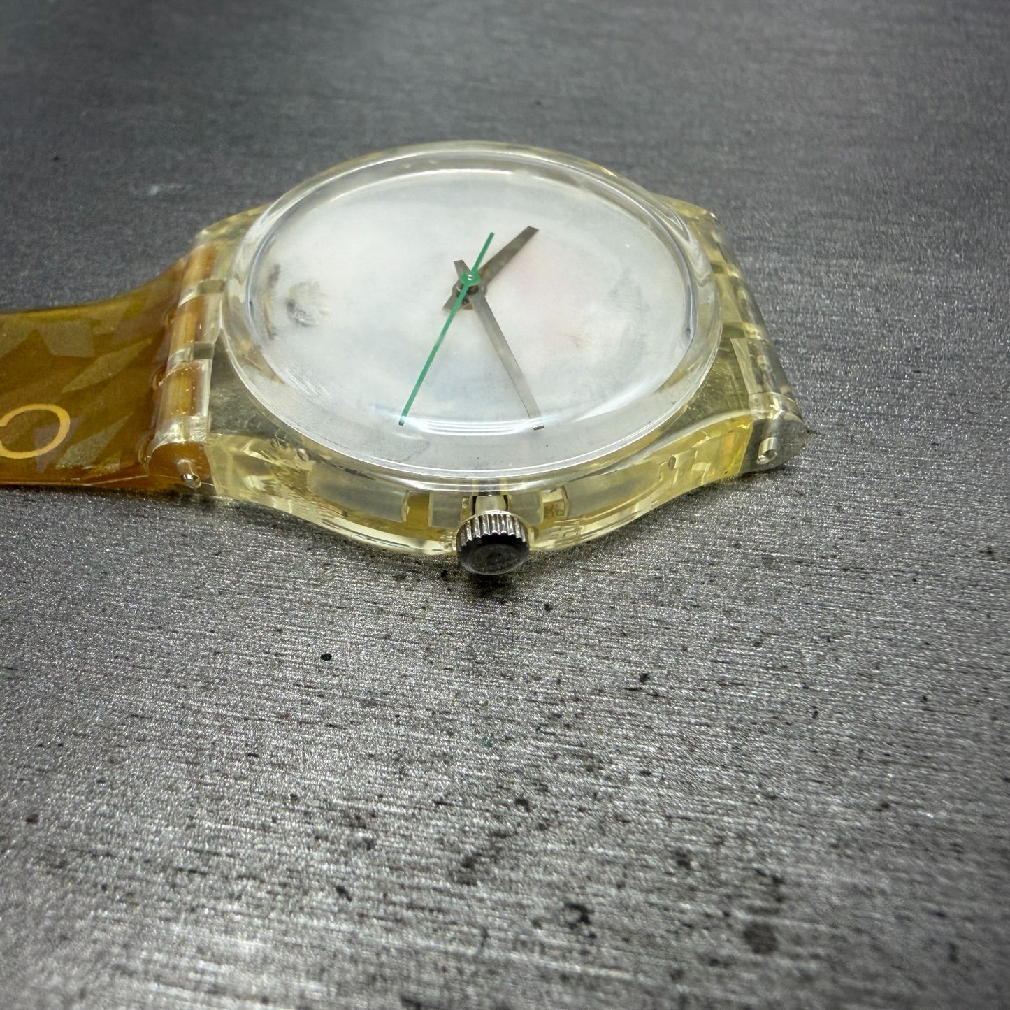 Swatch Watch Unisex 34mm White Dial Clear Case Celebrate time New Battery4