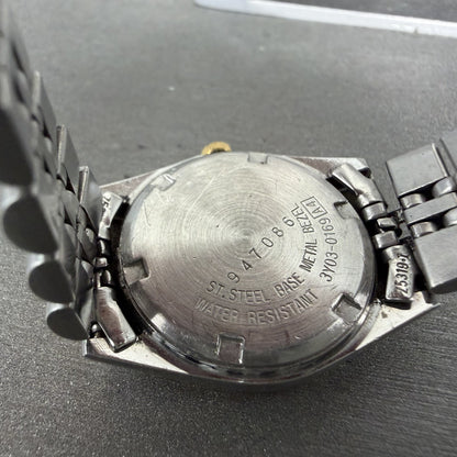 Seiko SQ Watch Women 24mm Blue Dial Two Tone Daydate Round New Battery ABACDAB9