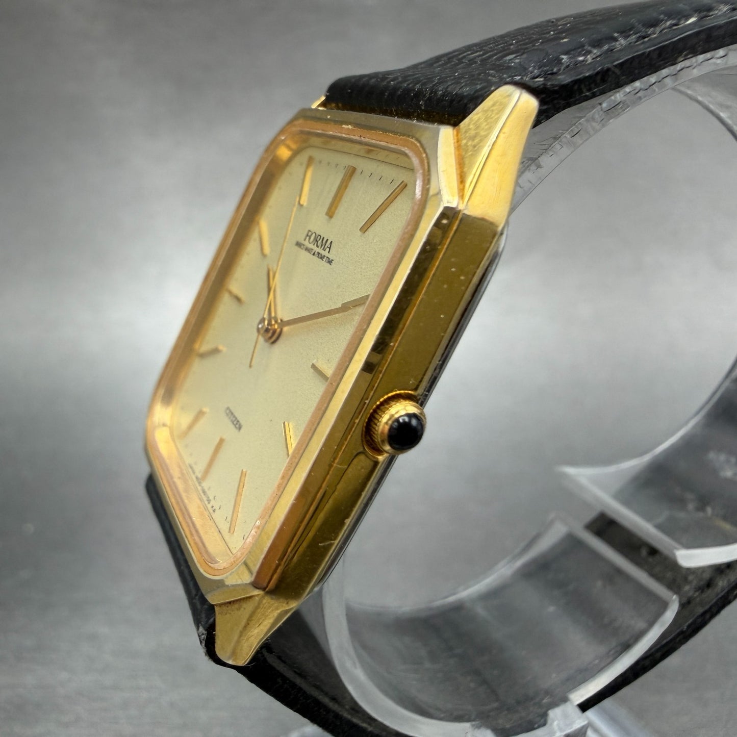 Citizen Forma Tank Watch Men 28mm Champagne Dial Gold Tone 4630-E60663 New Batt2