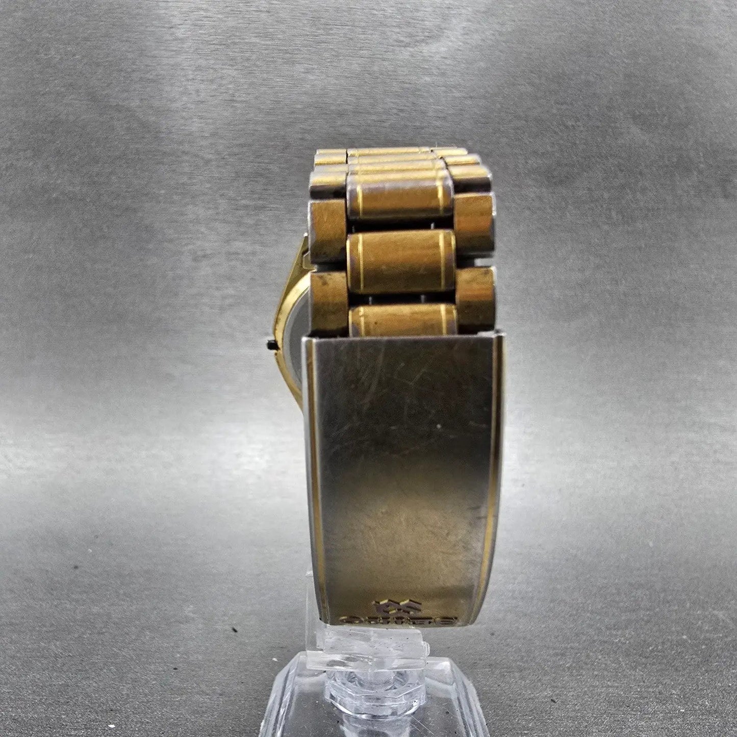 Seiko SQ Watch Men 34mm Gold Dial Gold Tone Daydate Round 8123-8000 PARTS VTG8