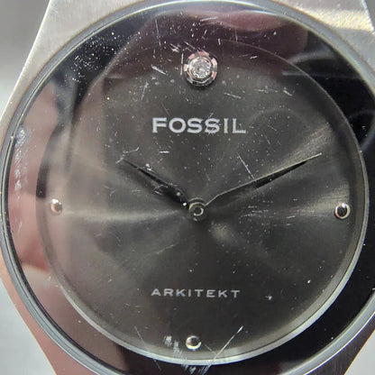 Fossil Arkitekt Watch Men 35mm Gray Dial Silver Tone Round FS-2696 New Battery1