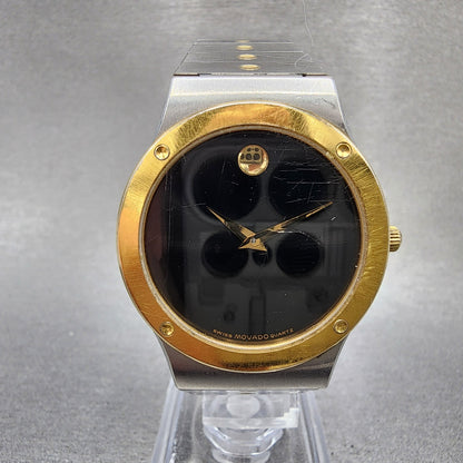 Movado Museum watch Men 32mm Black Dial Two Tone Round 86A2876K New Battery0