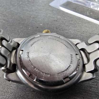 Bulova Marine Star Watch Women 28mm Silver Dial Two Tone Date 98M39 New BatteryK9
