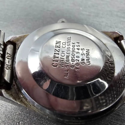 Citizen Crystron Watch Men 34mm White Dial Steel Daydate CQ 4-850904K PARTS10