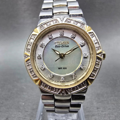 Citizen Eco-Drive Watch Women 26mm MOP Dial Two Tone E031-S053676 Runs Diamonds0