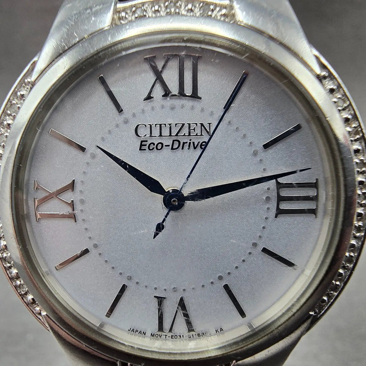 Citizen Eco-Drive Ciena Watch Women 35mm White Dial Steel Diamonds EM0090-57A1