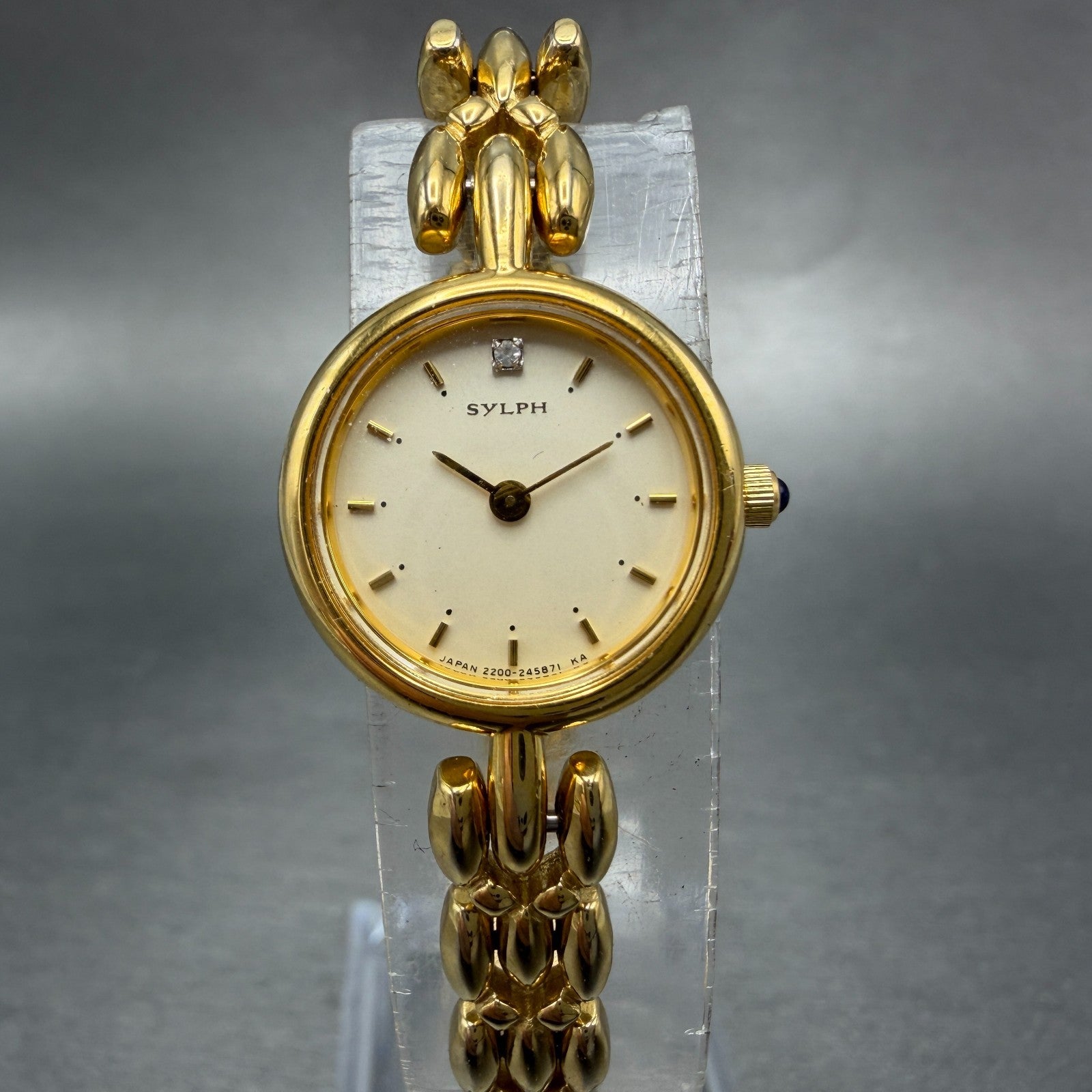 Citizen Sylph Watch Women 18mm Champagne Dial Gold Tone Round New battery0