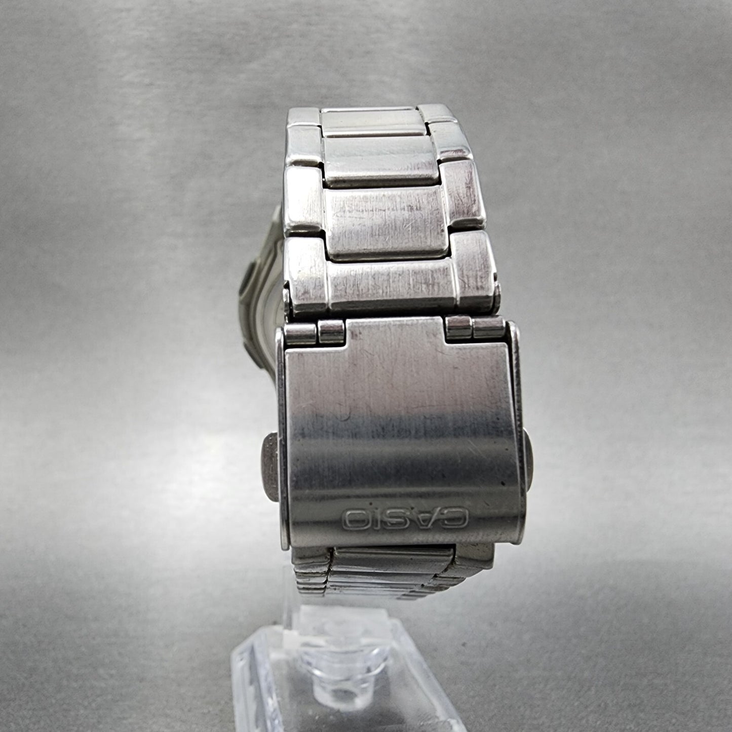 Casio Wave Ceptor Watch Men 41mm Black Dial Steel Analog Digital Solar Runs7