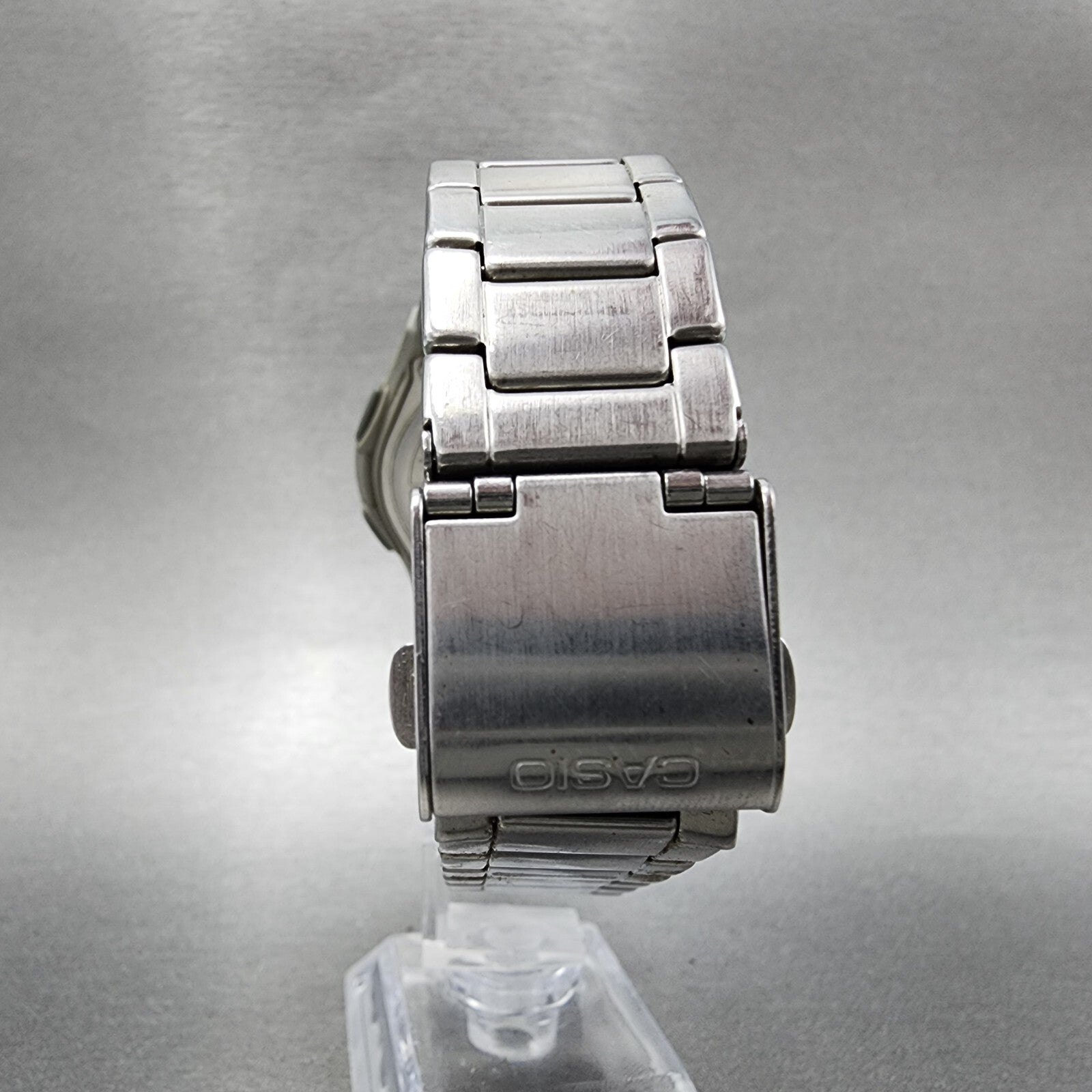 Casio Wave Ceptor Watch Men 41mm Black Dial Steel Analog Digital Solar Runs7