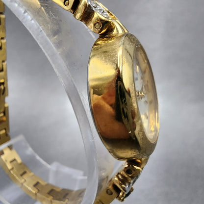 Waltham Watch Women MOP Dial Gold Tone Oval Crystal Accents New Battery3