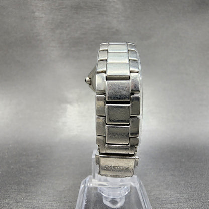 Seiko Watch Women 26mm Black Dial Silver Tone Date Round 7N82-0BE0 New Battery