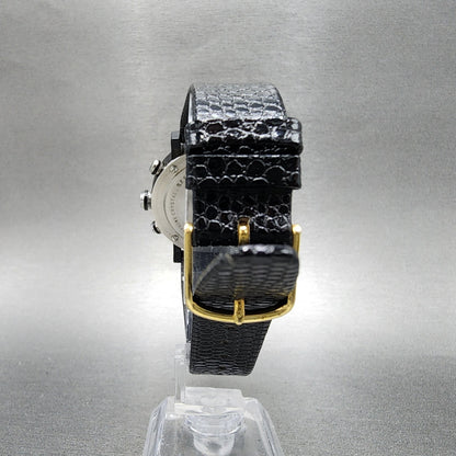 Raymond Weil W1 Chronograph Watch Men 38mm Black Dial Steel Date READ!! New Batt