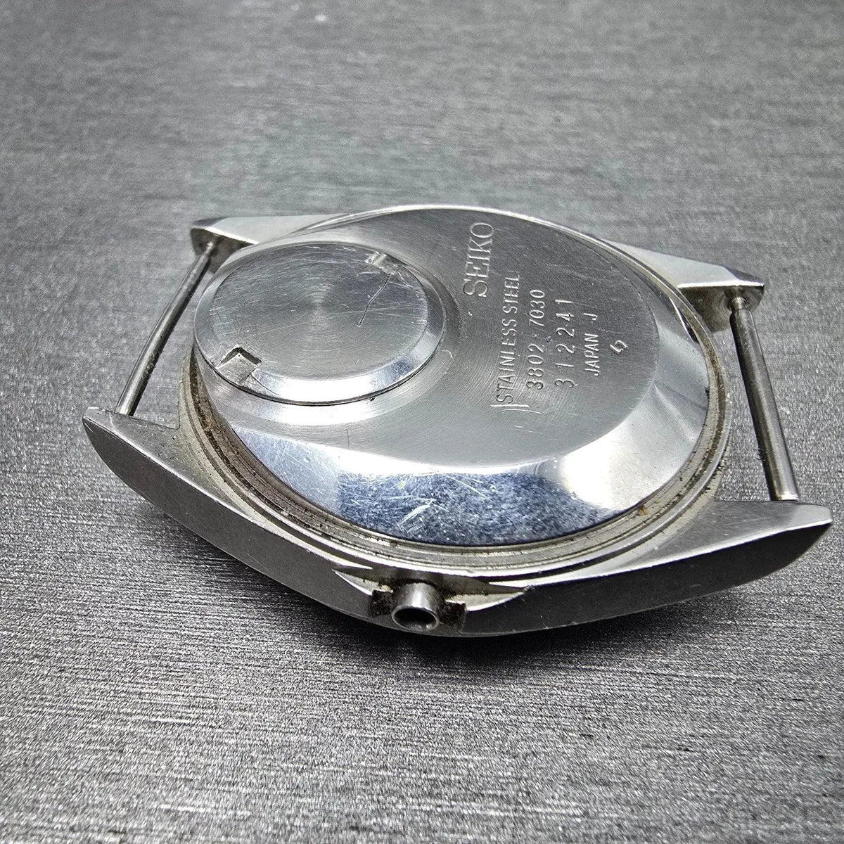 Seiko Watch Men 37mm White Dial Steel Date Round 3802 Movement 3802-7030 PARTS10