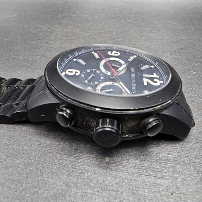 Michael Kors Chronograph Watch Men 51mm Black Dial Black Tone Date MK8196 NewBat3