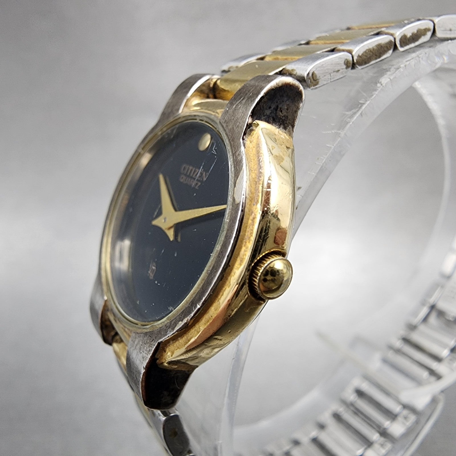 Citizen CQ Watch Women 23mm Black Dial Two Tone Round 3220K03755 New Battery2