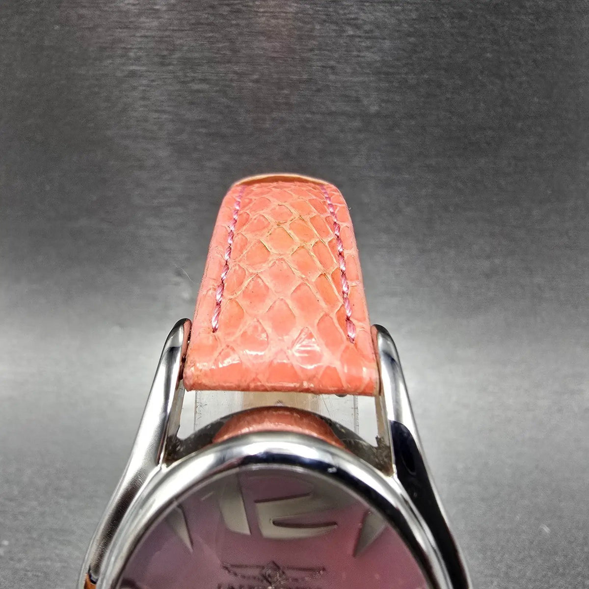 Invicta Watch Women 32mm MOP Pink Dial Silver Oval 2404 New Battery Leather Band4