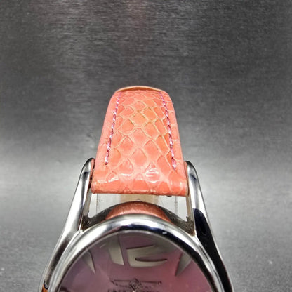 Invicta Watch Women 32mm MOP Pink Dial Silver Oval 2404 New Battery Leather Band4