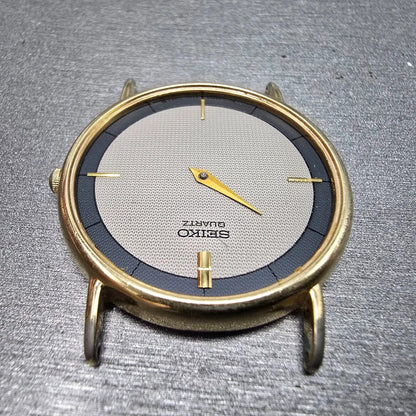 Seiko Watch Men 31mm Gray Dial Gold Tone Round 5Y30-7009 VTG PARTS5