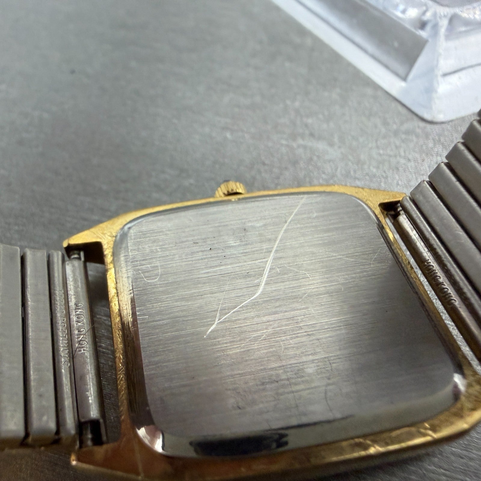 Lucien Piccard Dufonte Tank Watch Men 26mm Gold Dial Gold Tone Rectangle New Bat9
