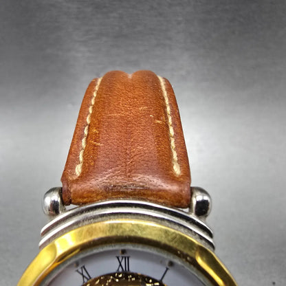 Timex Skeleton Watch Women 32mm White Dial Two Tone Round New battery VTG4