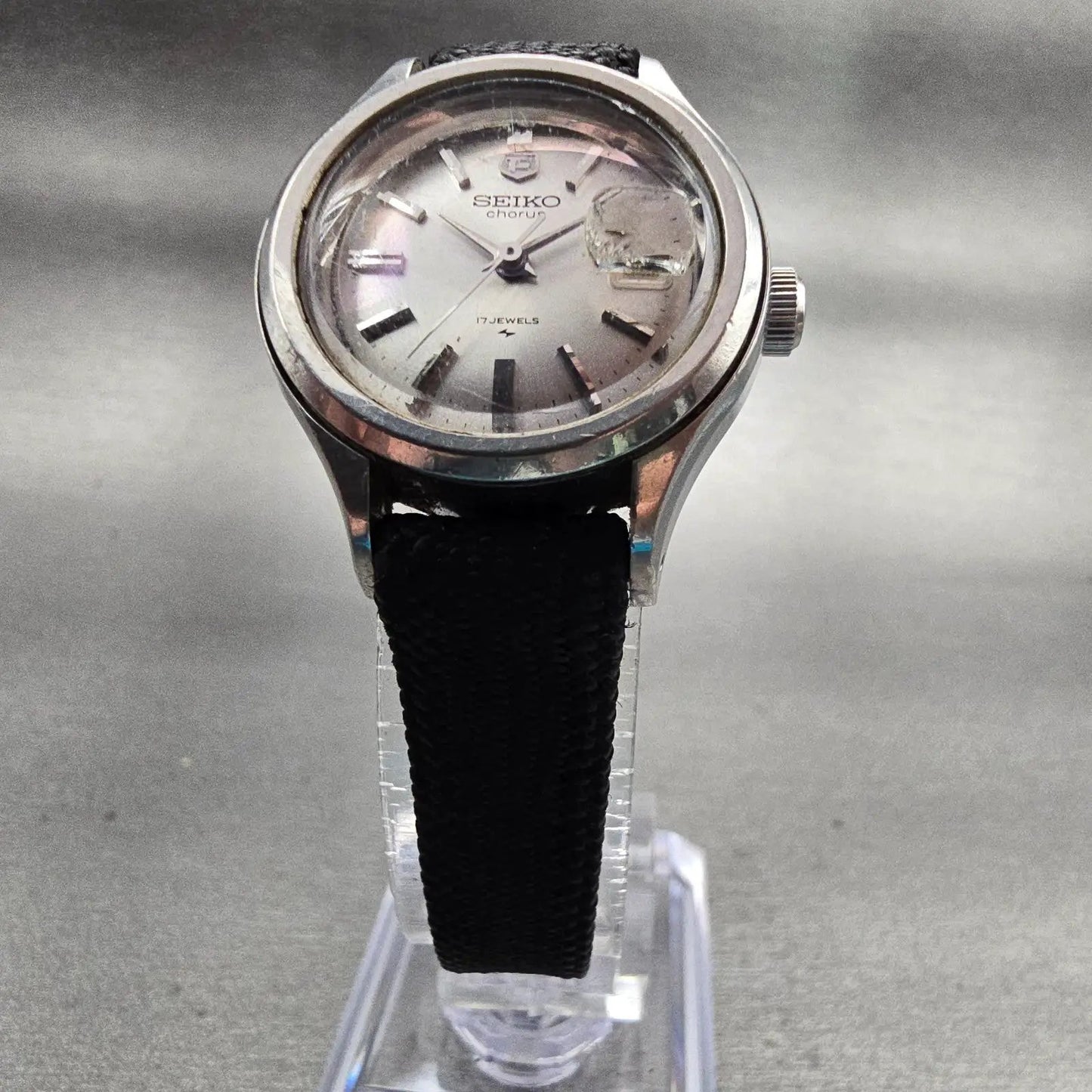 Seiko Chorus Watch Women 25mm Silver Dial Silver Tone Date 2118-0200 Manual Wind5