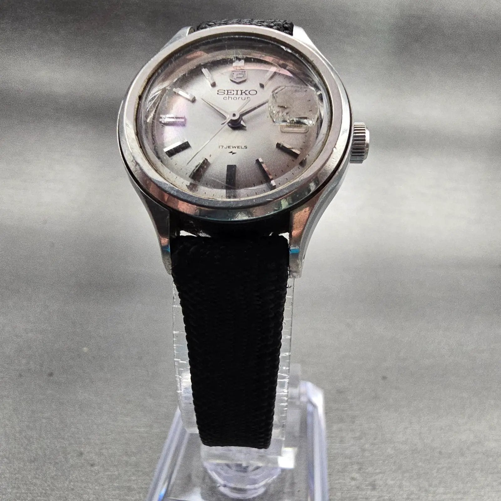Seiko Chorus Watch Women 25mm Silver Dial Silver Tone Date 2118-0200 Manual Wind5
