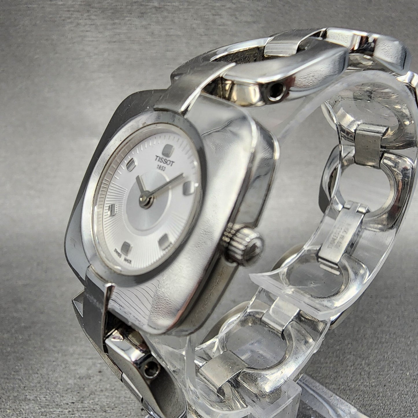 Tissot OdaciT Watch Women 26mm White Dial Stainless Steel Square New Battery2
