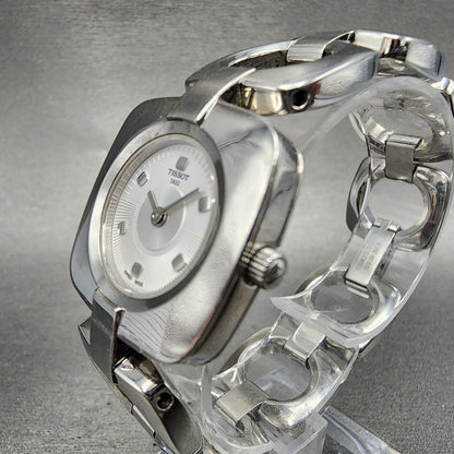 Tissot OdaciT Watch Women 26mm White Dial Stainless Steel Square New Battery2