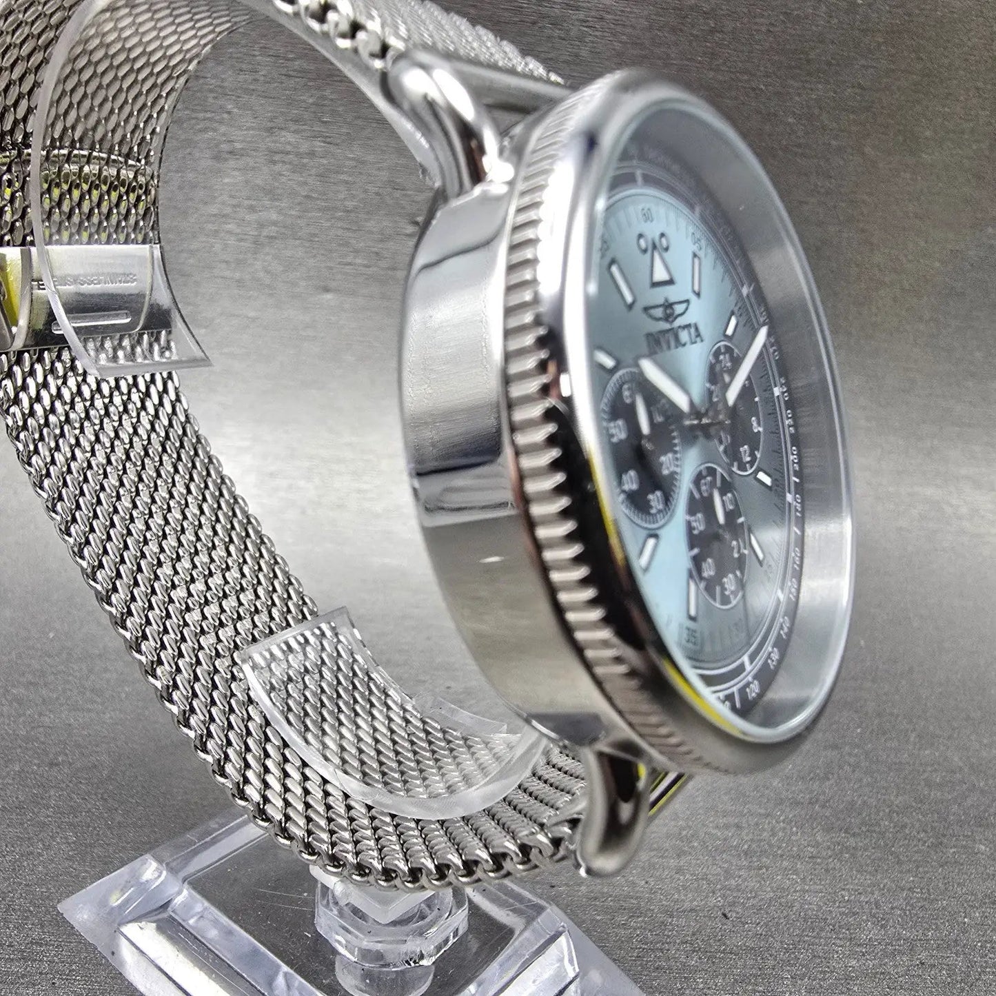 Invicta Speedway Chronograph Watch Men 44mm Blue Dial Silver Tone 47359 New Batt4