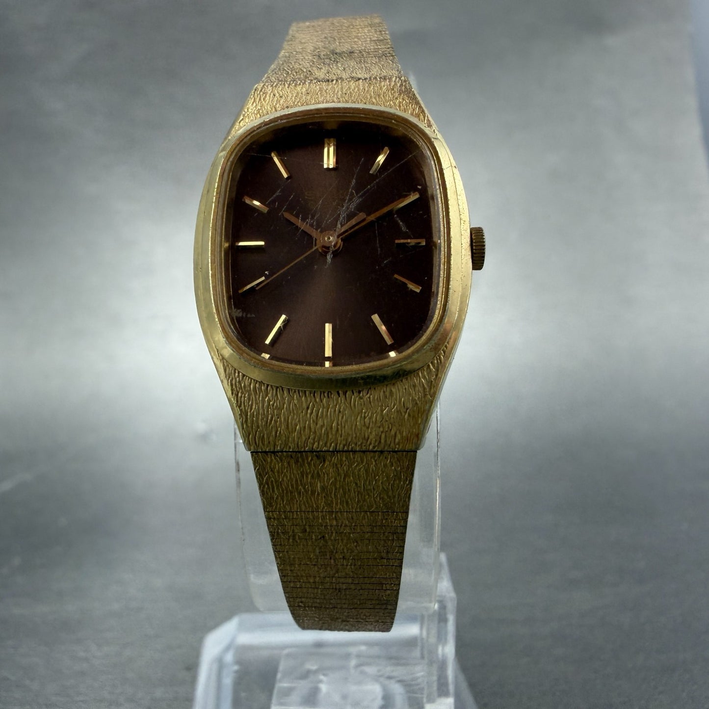 Seiko Watch Women 20mm Brown Dial Gold Tone Oval 3421-5020 New Battery Vintage5