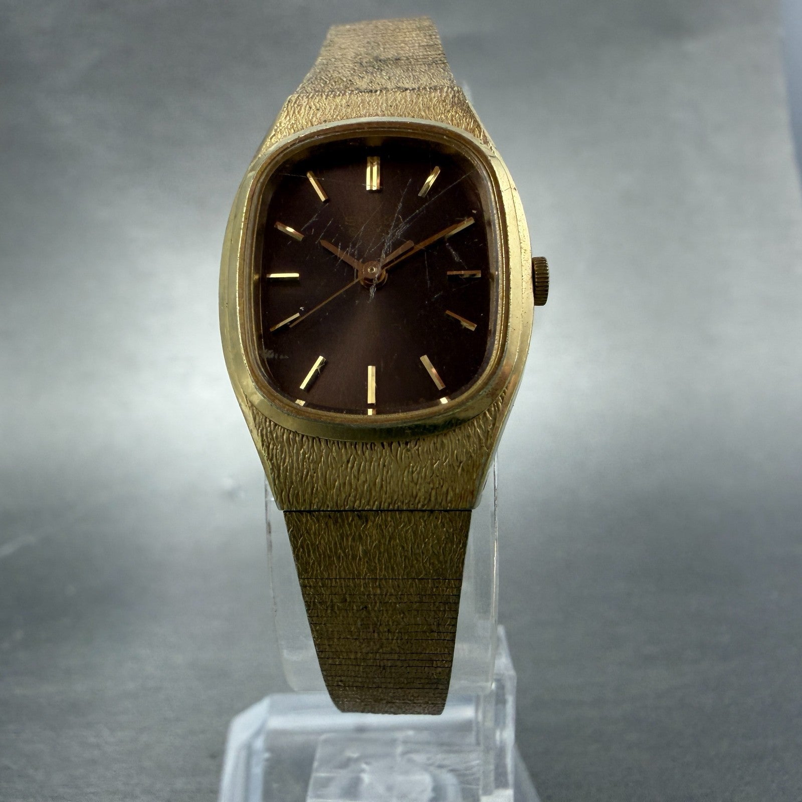 Seiko Watch Women 20mm Brown Dial Gold Tone Oval 3421-5020 New Battery Vintage5
