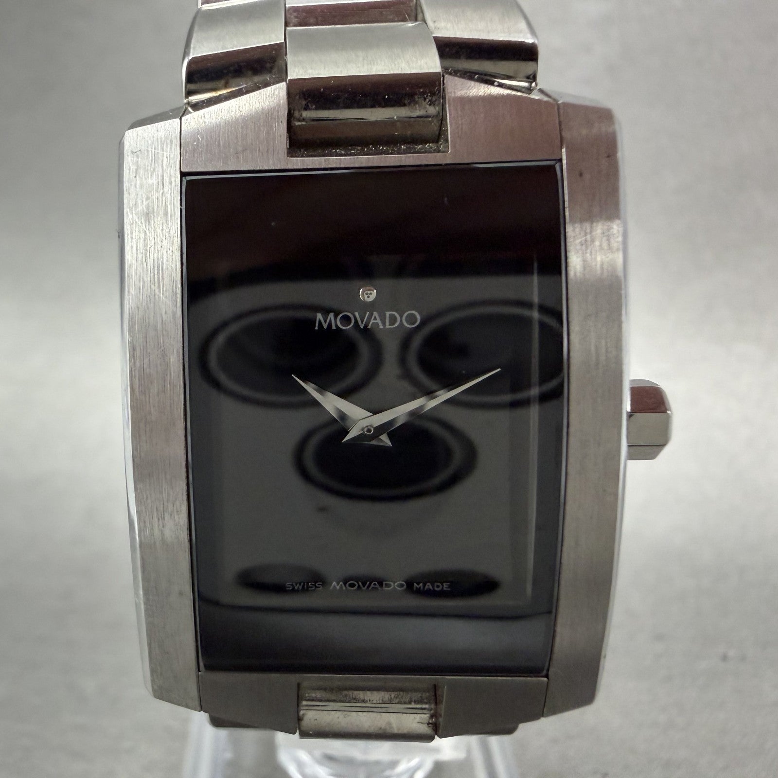 Movado Eliro Watch Women 22mm Black Dial Stainless Steel 84-C1-455A New Battery1