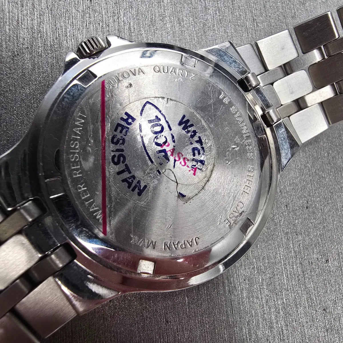 Bulova Marine Star Watch Men 36mm Gray Dial Silver Tone Date 96B00 New Battery10